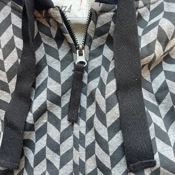 HELLZ BELLZ Punk Rocker Biker Zip Up NYC Double Hoodie Chevron Joan Jett HLZBLZ - Picture 12 of 14